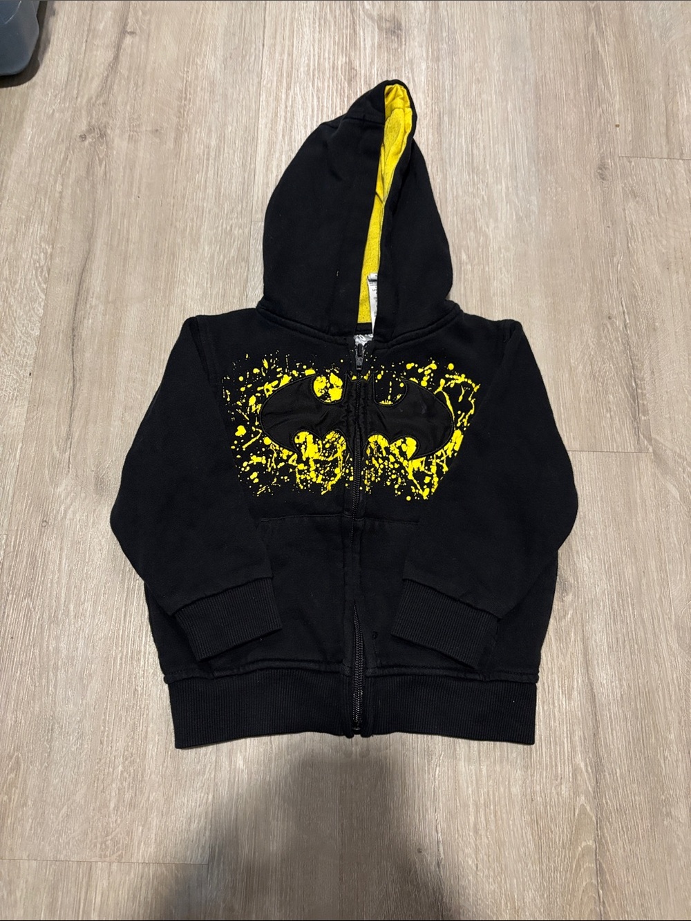 Batman Black Hoodie with Yellow Logo Accent